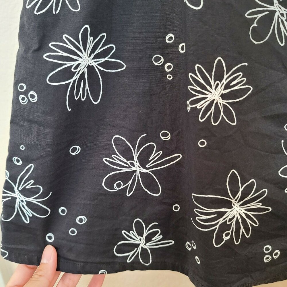Rafaella Skirt Womens Size 6 Black White Floral A-line Casual Summer Work Office - Picture 9 of 12